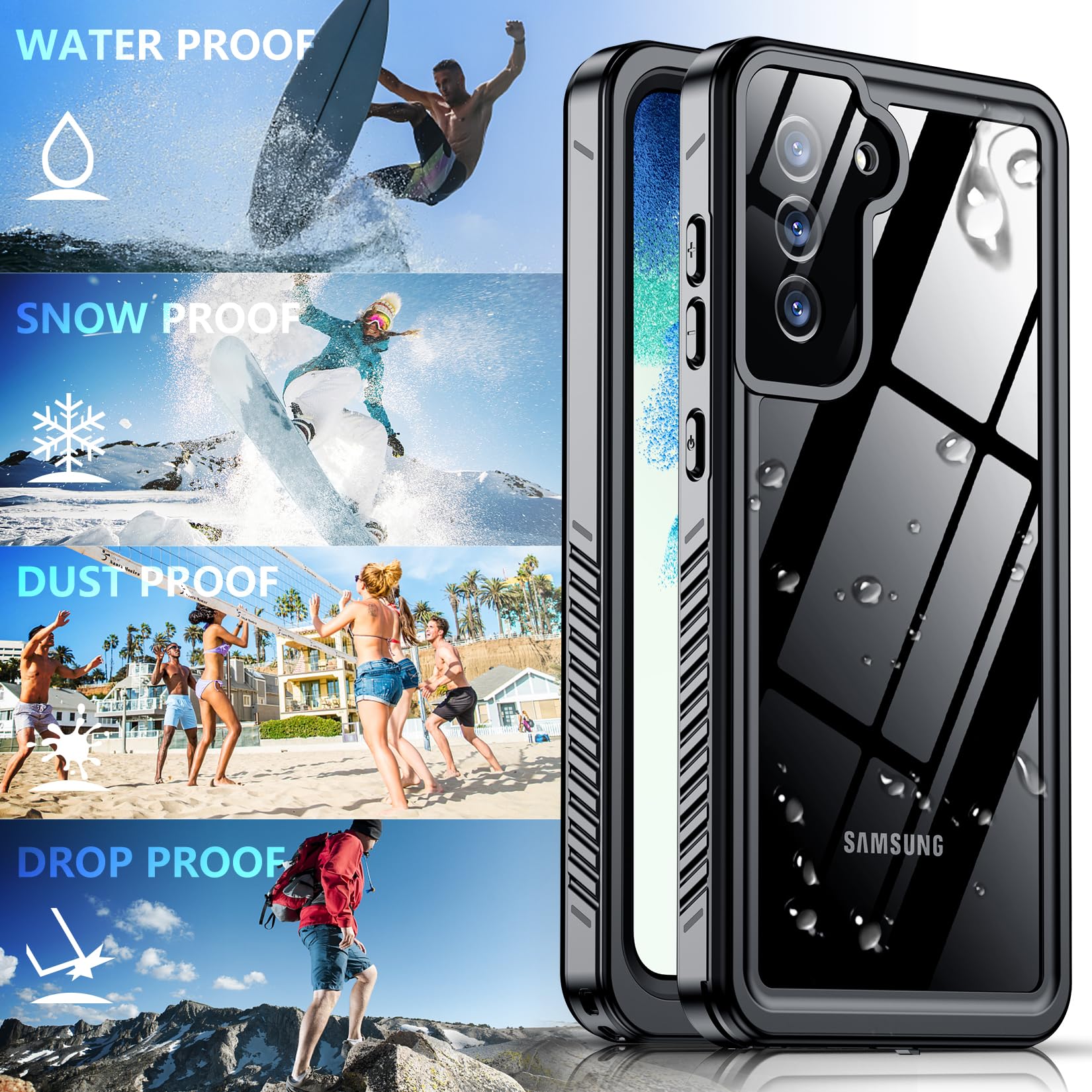 Foto 8 pulgar | Funda De Teléfono Spidercase Impermeable Con Protector De Pantalla Para Samsung Galaxy S21 Fe 5g - Venta Internacional.