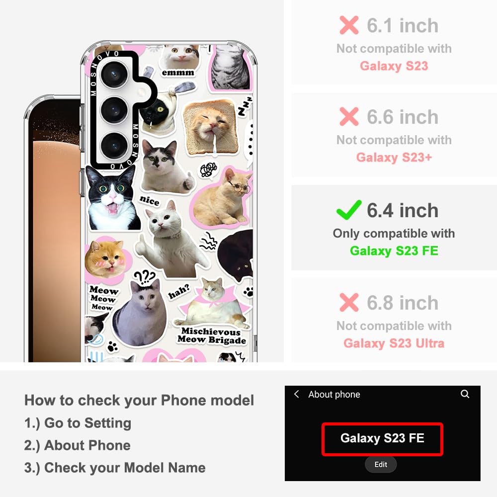 Foto 3 pulgar | Funda De Teléfono Mosnovo Para Samsung Galaxy S23 Fe Cat Brigade - Venta Internacional.