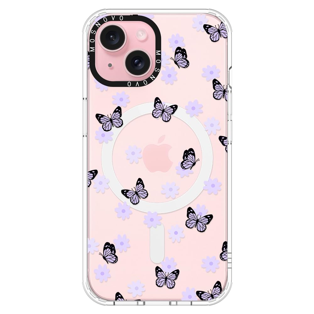 Foto 2 pulgar | Funda De Teléfono Mosnovo Compatible Con Iphone 15 Lila Butterfly - Venta Internacional.