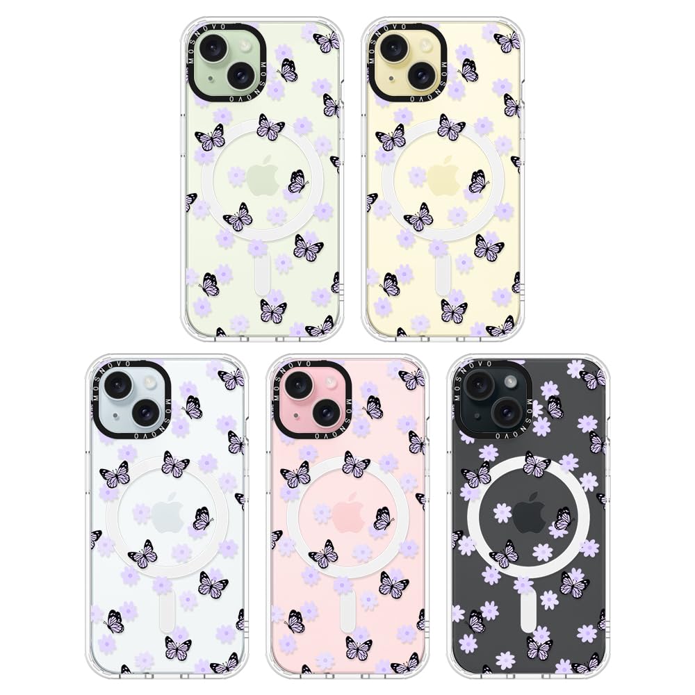 Foto 4 pulgar | Funda De Teléfono Mosnovo Compatible Con Iphone 15 Lila Butterfly - Venta Internacional.