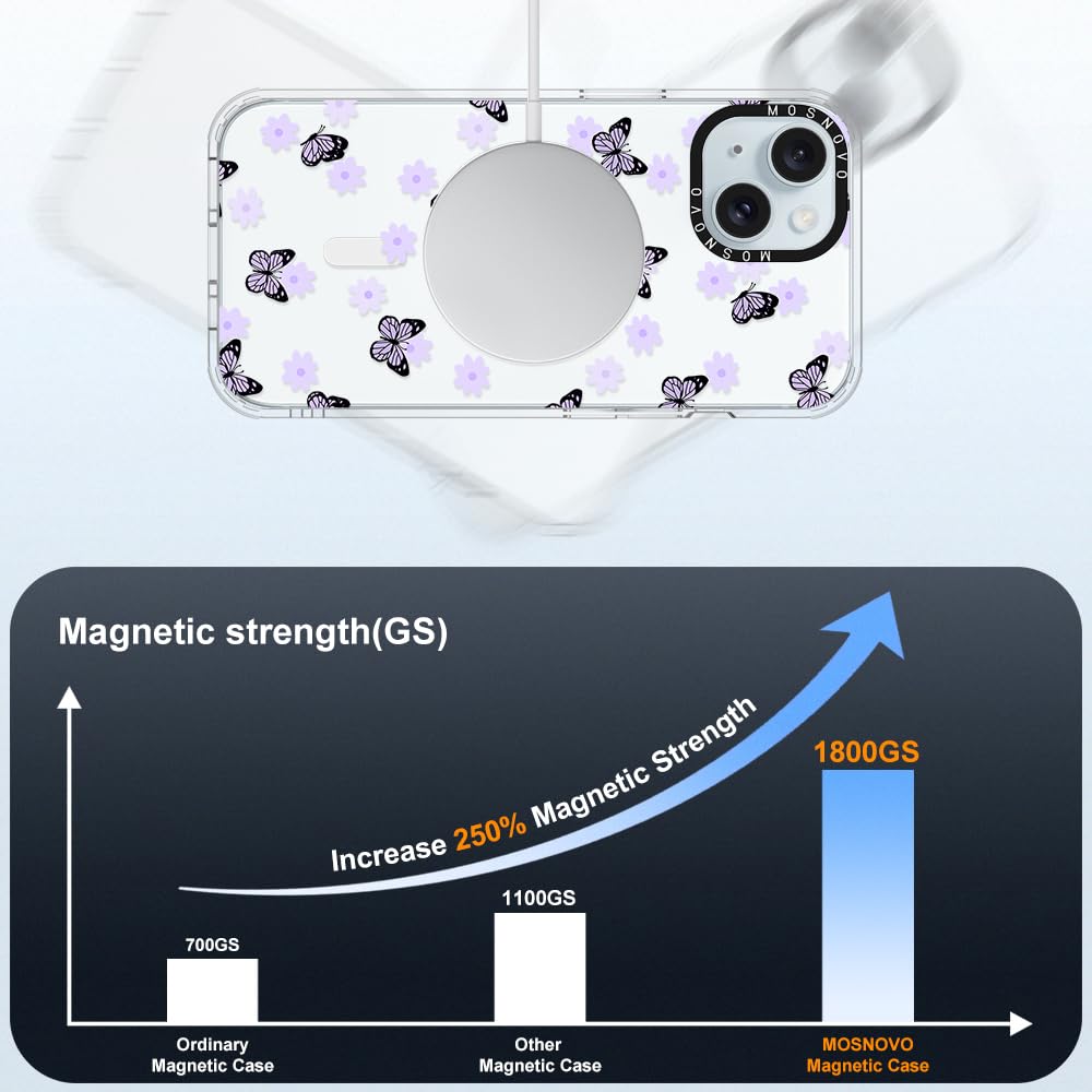 Foto 5 pulgar | Funda De Teléfono Mosnovo Compatible Con Iphone 15 Lila Butterfly - Venta Internacional.