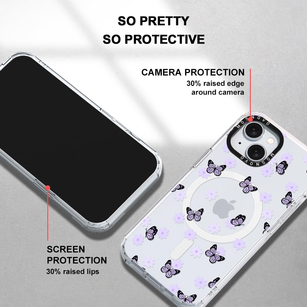 Foto 7 pulgar | Funda De Teléfono Mosnovo Compatible Con Iphone 15 Lila Butterfly - Venta Internacional.