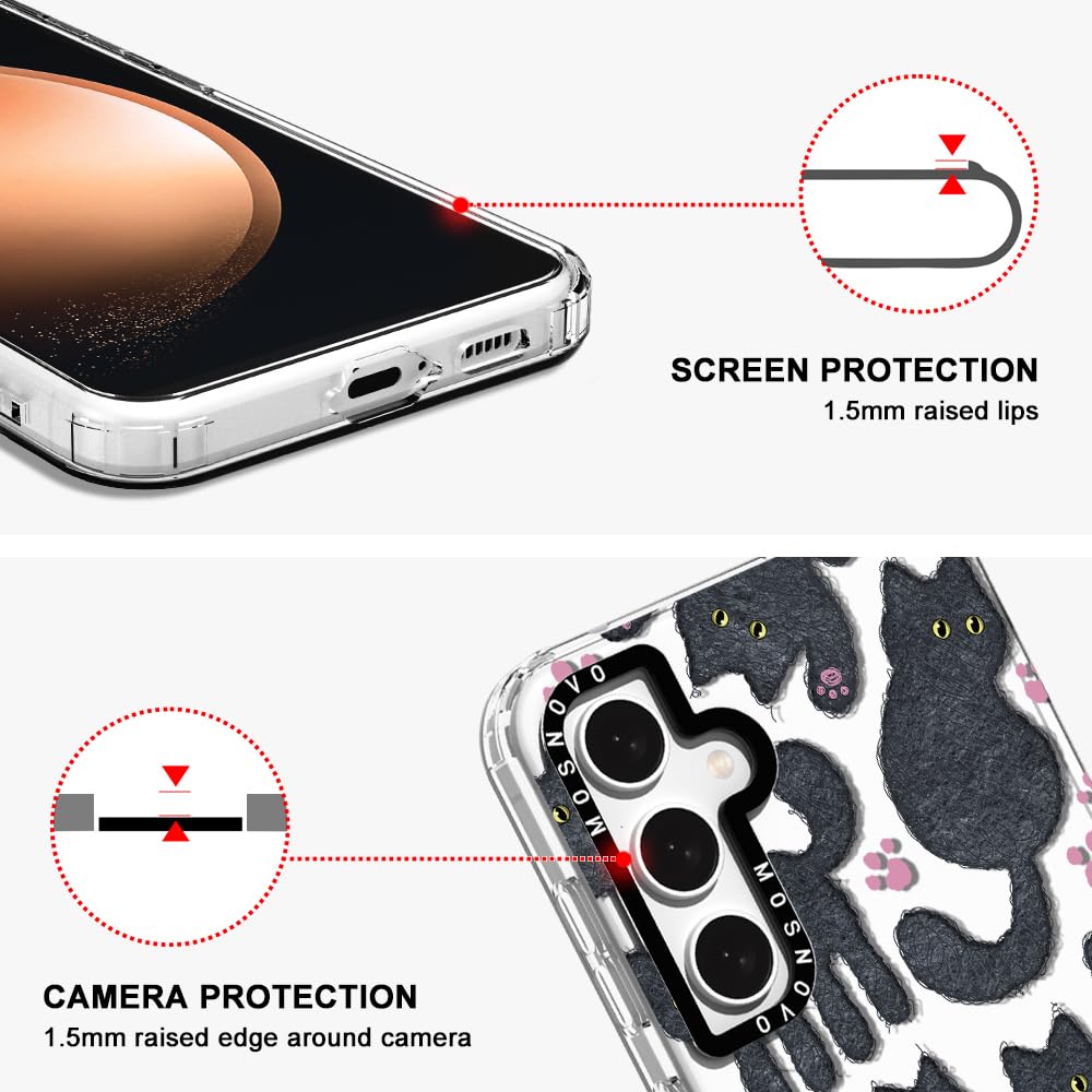 Foto 5 pulgar | Funda De Teléfono Mosnovo Para Samsung Galaxy S23 Fe Black Fluffy Cat - Venta Internacional.