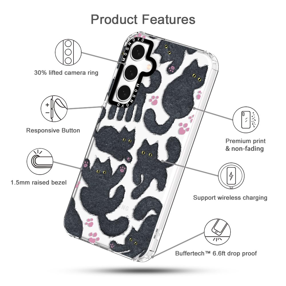 Foto 7 pulgar | Funda De Teléfono Mosnovo Para Samsung Galaxy S23 Fe Black Fluffy Cat - Venta Internacional.
