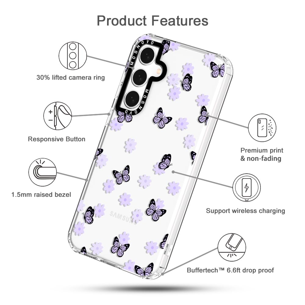 Foto 7 pulgar | Funda De Teléfono Mosnovo Para Samsung Galaxy S23 Fe Lilac Butterfly - Venta Internacional.
