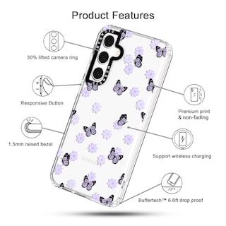 Foto 6 | Funda De Teléfono Mosnovo Para Samsung Galaxy S23 Fe Lilac Butterfly - Venta Internacional.