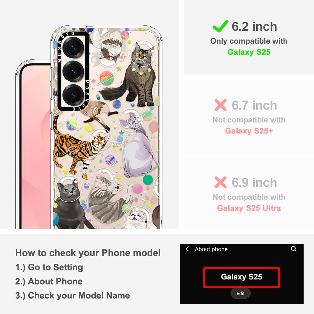 Foto 3 pulgar | Funda De Teléfono Mosnovo Para Samsung Galaxy S25 Space Cat Design - Venta Internacional.