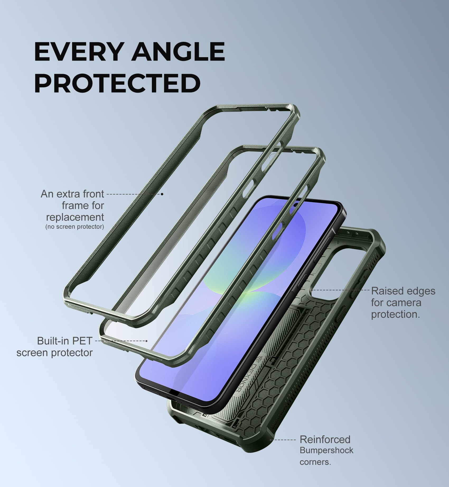 Foto 6 pulgar | Funda De Teléfono Dexnor Para Samsung Galaxy A36 5g Con Protector De Pantalla - Venta Internacional.