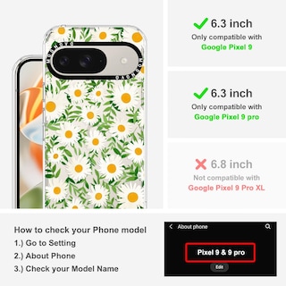 Foto 2 | Funda De Teléfono Mosnovo Para Google Pixel 9 Y Pixel 9 Pro, Tpu Transparente - Venta Internacional.