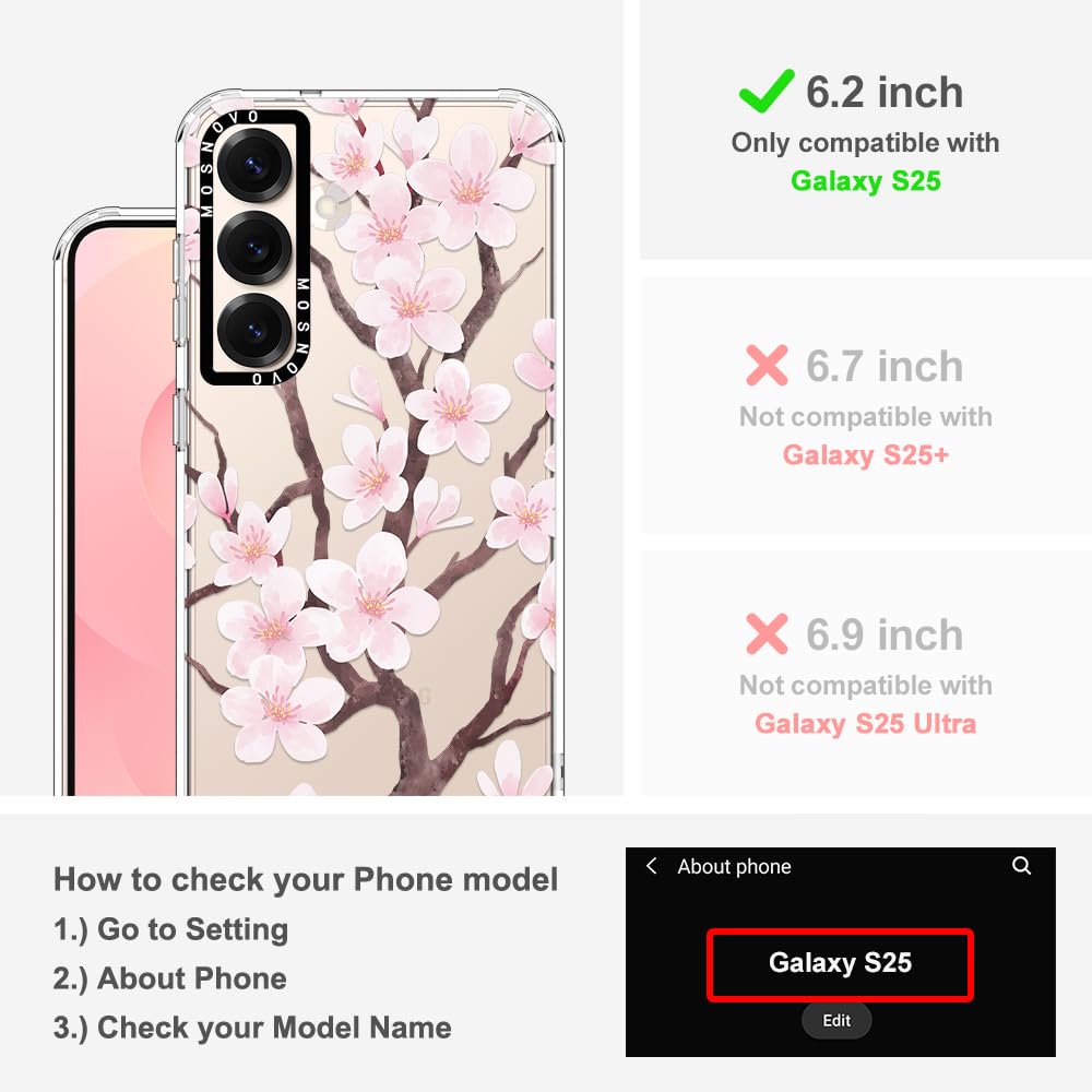 Foto 3 pulgar | Funda De Teléfono Mosnovo Para Samsung Galaxy S25 Cherry Blossom - Venta Internacional.