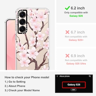 Foto 2 | Funda De Teléfono Mosnovo Para Samsung Galaxy S25 Cherry Blossom - Venta Internacional.