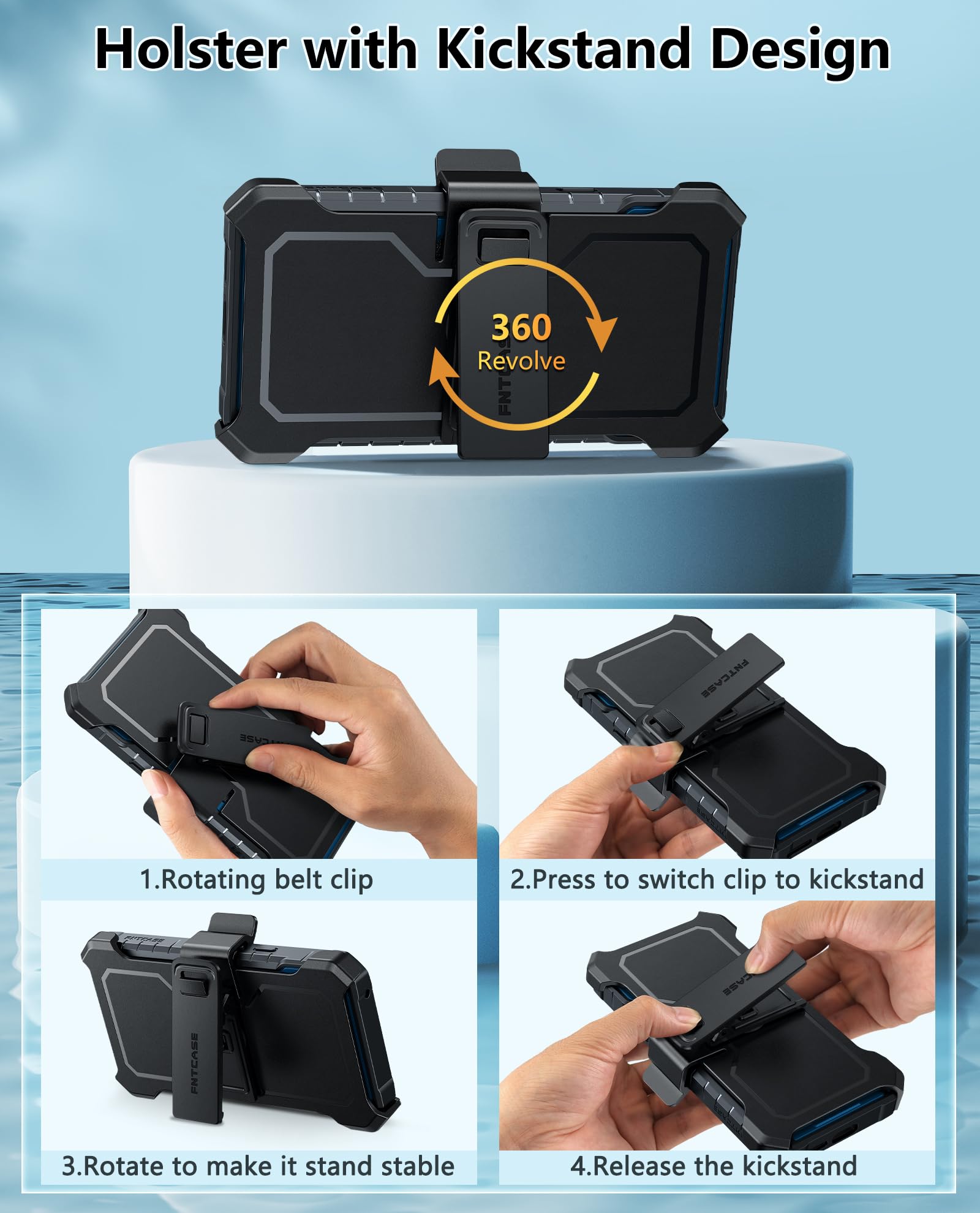 Foto 6 pulgar | Funda De Teléfono Fntcase Para Google Pixel 9a Military Grade Blue - Venta Internacional.