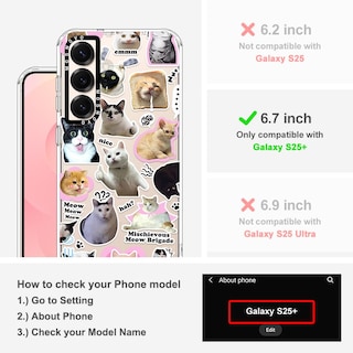 Foto 2 | Funda De Teléfono Mosnovo Para Samsung Galaxy S25 Plus Cat Brigade - Venta Internacional.