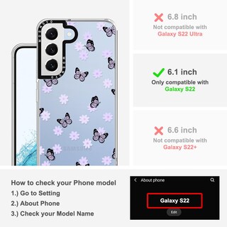 Foto 2 | Funda De Teléfono Mosnovo Para Samsung Galaxy S22 Lilac Butterfly - Venta Internacional.