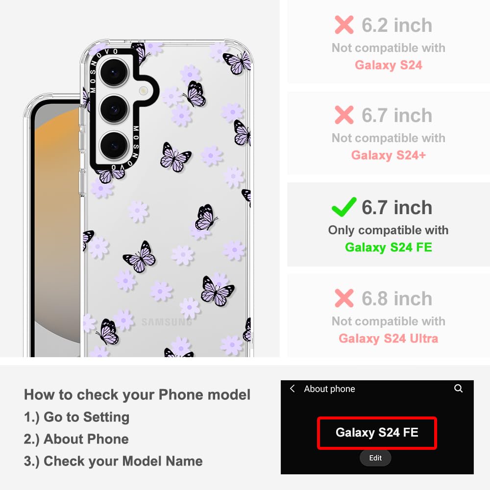 Foto 3 pulgar | Funda De Teléfono Mosnovo Para Samsung Galaxy S24 Fe Lilac Butterfly - Venta Internacional.