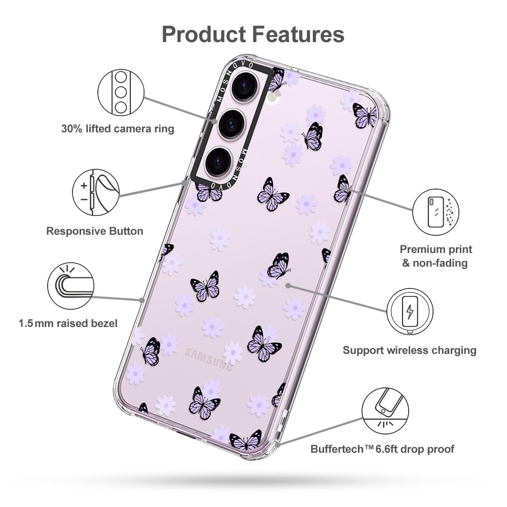 Foto 7 pulgar | Funda De Teléfono Mosnovo Para Samsung Galaxy S23 Lila Butterfly - Venta Internacional.