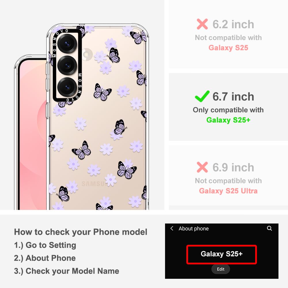 Foto 3 pulgar | Funda De Teléfono Mosnovo Para Samsung Galaxy S25 Plus Lilac Butterfly - Venta Internacional.