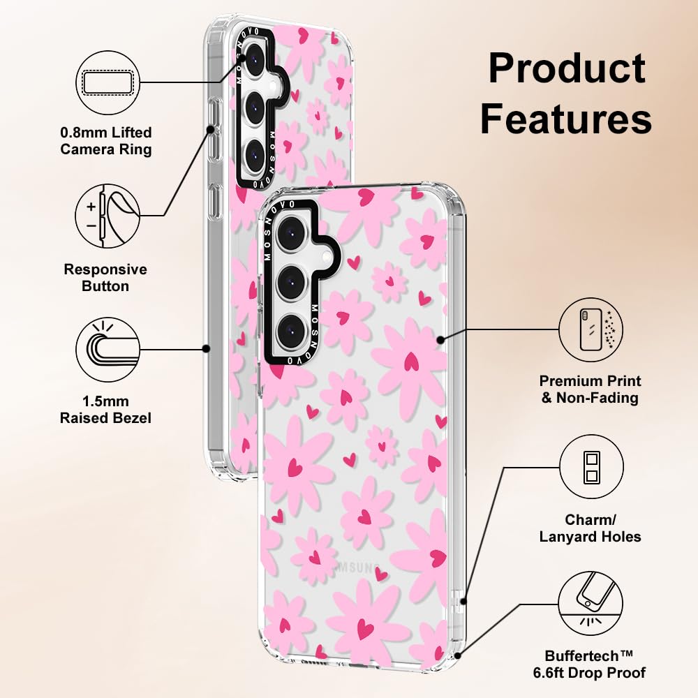 Foto 7 pulgar | Funda De Teléfono Mosnovo Para Samsung Galaxy S24 Fe Love In Bloom - Venta Internacional.