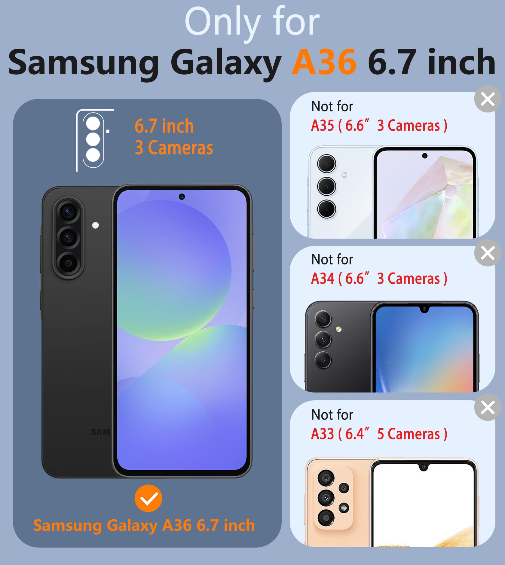 Foto 2 | Funda De Teléfono Fntcase Para Samsung Galaxy A36-5g Con Clip Para Cinturón - Venta Internacional.