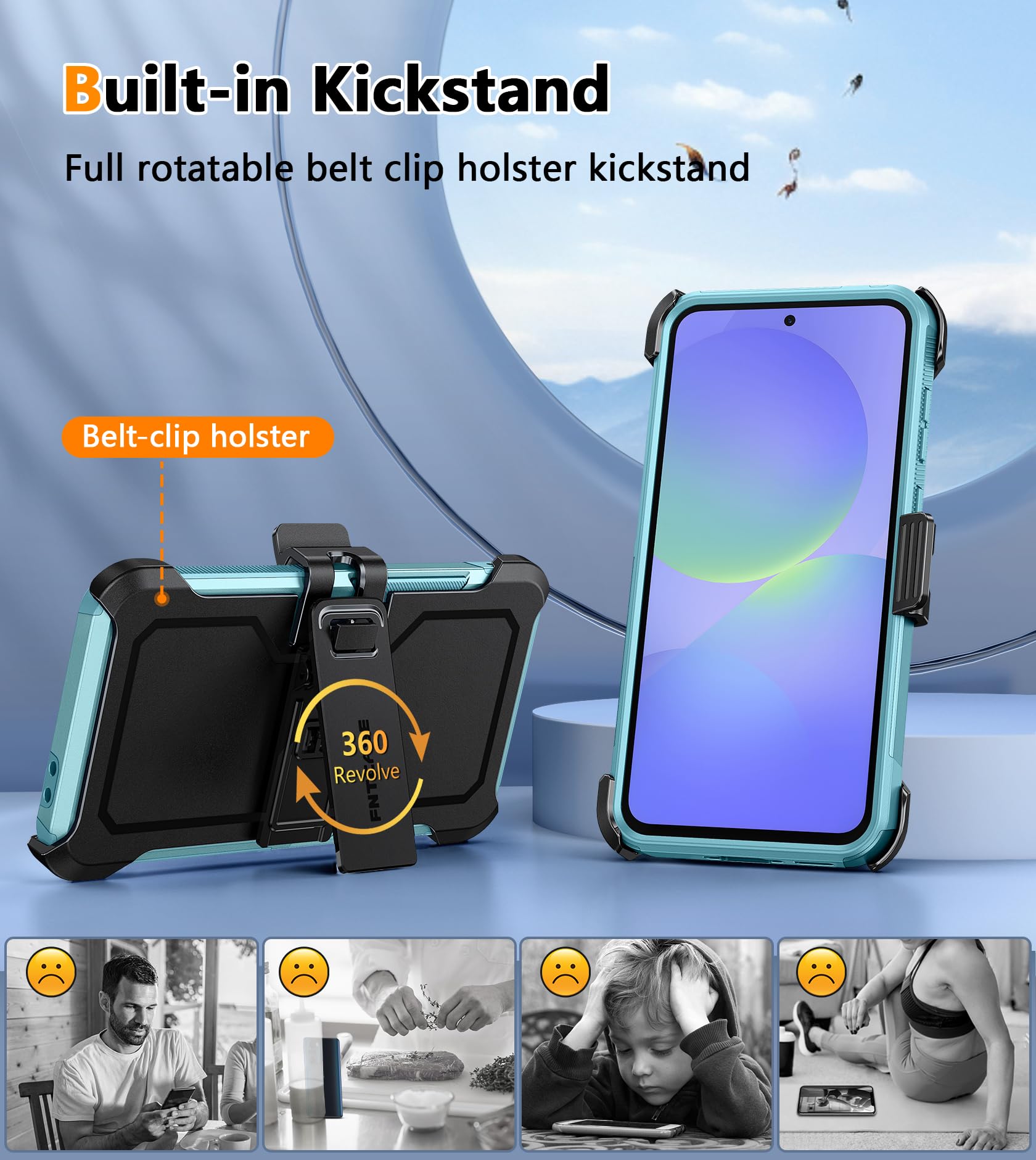 Foto 5 pulgar | Funda De Teléfono Fntcase Para Samsung Galaxy A36-5g Con Clip Para Cinturón - Venta Internacional.