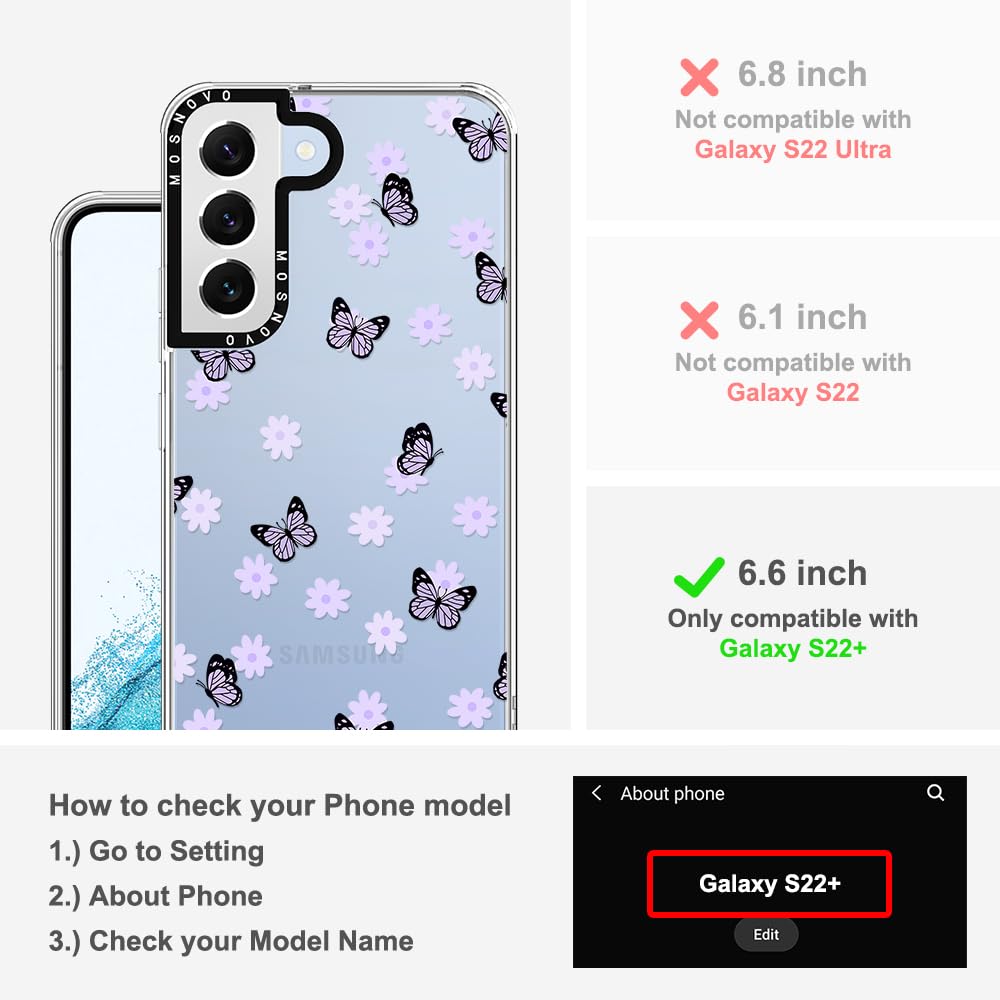 Foto 3 pulgar | Funda De Teléfono Mosnovo Para Samsung Galaxy S22 Plus Lilac Butterfly - Venta Internacional.