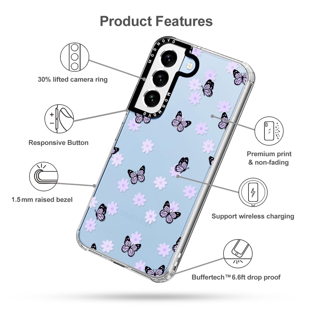 Foto 7 pulgar | Funda De Teléfono Mosnovo Para Samsung Galaxy S22 Plus Lilac Butterfly - Venta Internacional.