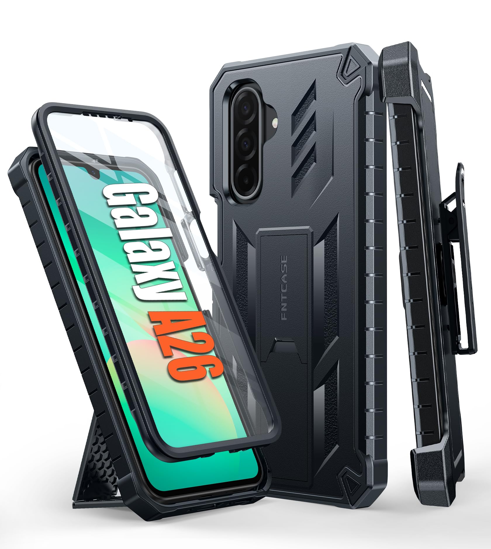 Funda De Teléfono Fntcase Para Samsung Galaxy A26-5g Con Soporte Negro - Venta Internacional.