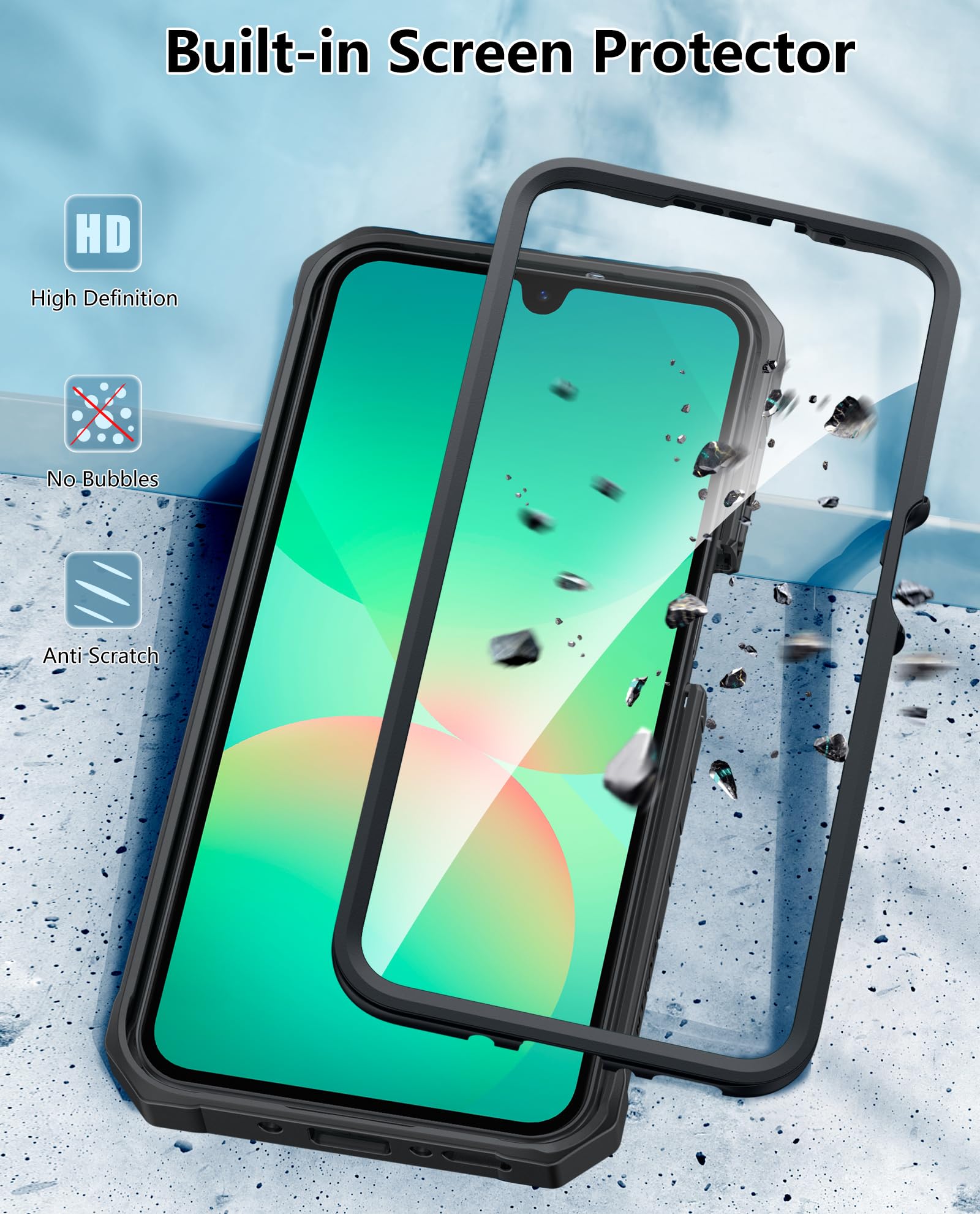Foto 6 pulgar | Funda De Teléfono Fntcase Para Samsung Galaxy A26-5g Con Soporte Negro - Venta Internacional.