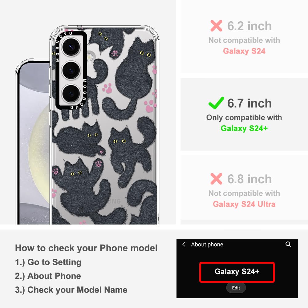 Foto 2 | Funda De Teléfono Mosnovo Para Samsung Galaxy S24 Plus Black Fluffy Cat - Venta Internacional.