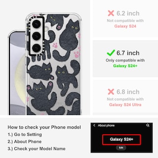 Foto 2 | Funda De Teléfono Mosnovo Para Samsung Galaxy S24 Plus Black Fluffy Cat - Venta Internacional.