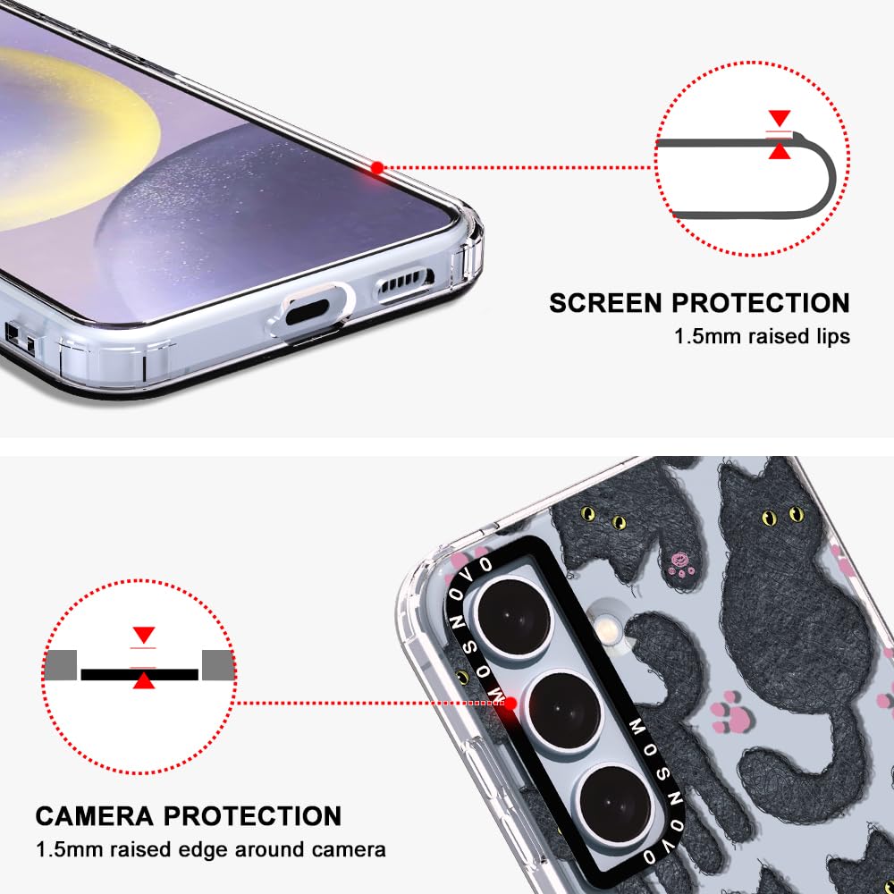 Foto 5 pulgar | Funda De Teléfono Mosnovo Para Samsung Galaxy S24 Plus Black Fluffy Cat - Venta Internacional.