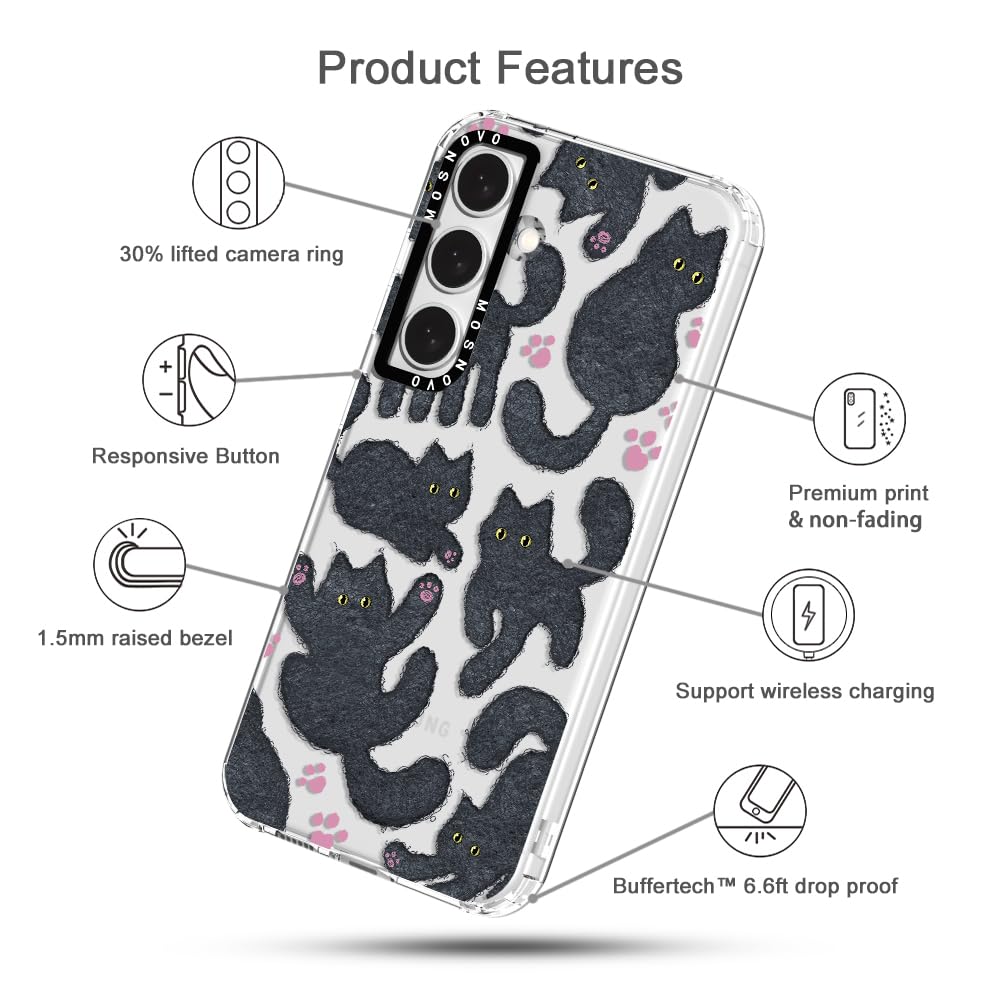 Foto 7 pulgar | Funda De Teléfono Mosnovo Para Samsung Galaxy S24 Plus Black Fluffy Cat - Venta Internacional.