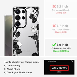 Foto 2 | Funda De Teléfono Mosnovo Para Samsung Galaxy S25 Ultra Black White - Venta Internacional.