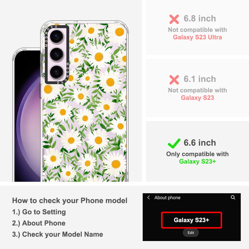 Foto 3 pulgar | Funda De Teléfono Mosnovo Para Samsung Galaxy S23 Plus, Diseño De Margaritas - Venta Internacional.