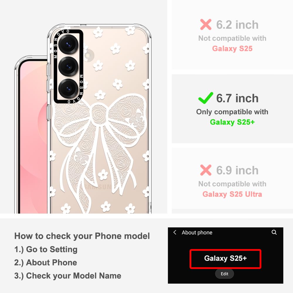 Foto 3 pulgar | Funda De Teléfono Mosnovo Para Samsung Galaxy S25 Plus Lacey Bow - Venta Internacional.