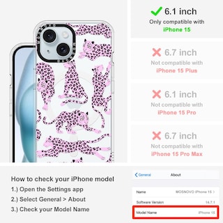 Foto 2 | Funda De Teléfono Mosnovo Buffertech A Prueba De Golpes Para Iphone 15 Rosa - Venta Internacional.