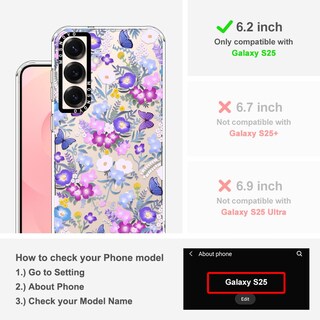 Foto 2 | Funda De Teléfono Mosnovo Para Samsung Galaxy S25 Purple Peri Flower - Venta Internacional.