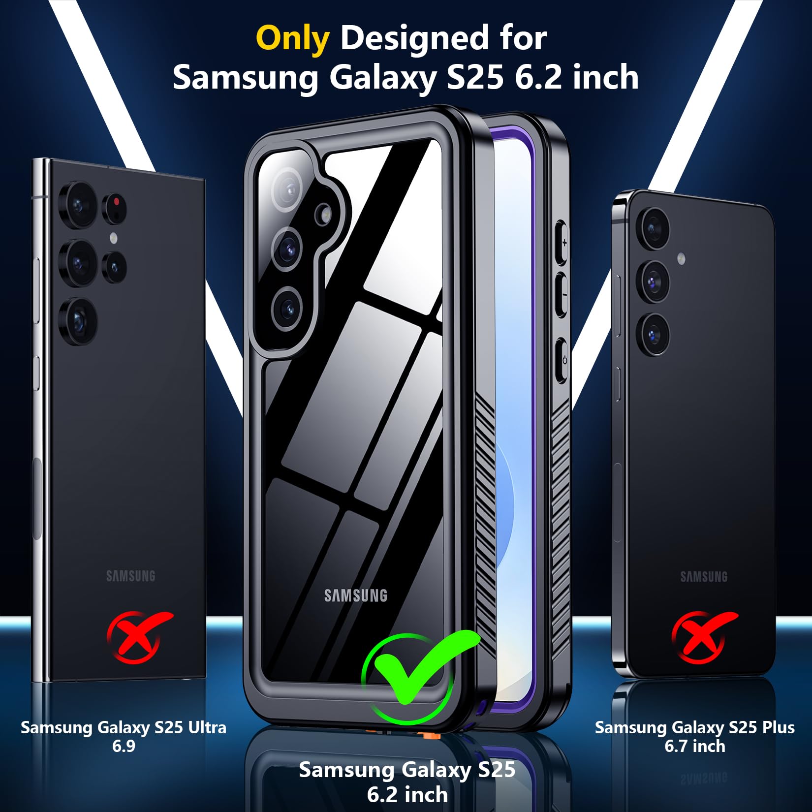Foto 3 pulgar | Funda De Teléfono Spidercase Impermeable Para Samsung Galaxy S25 Purple - Venta Internacional.