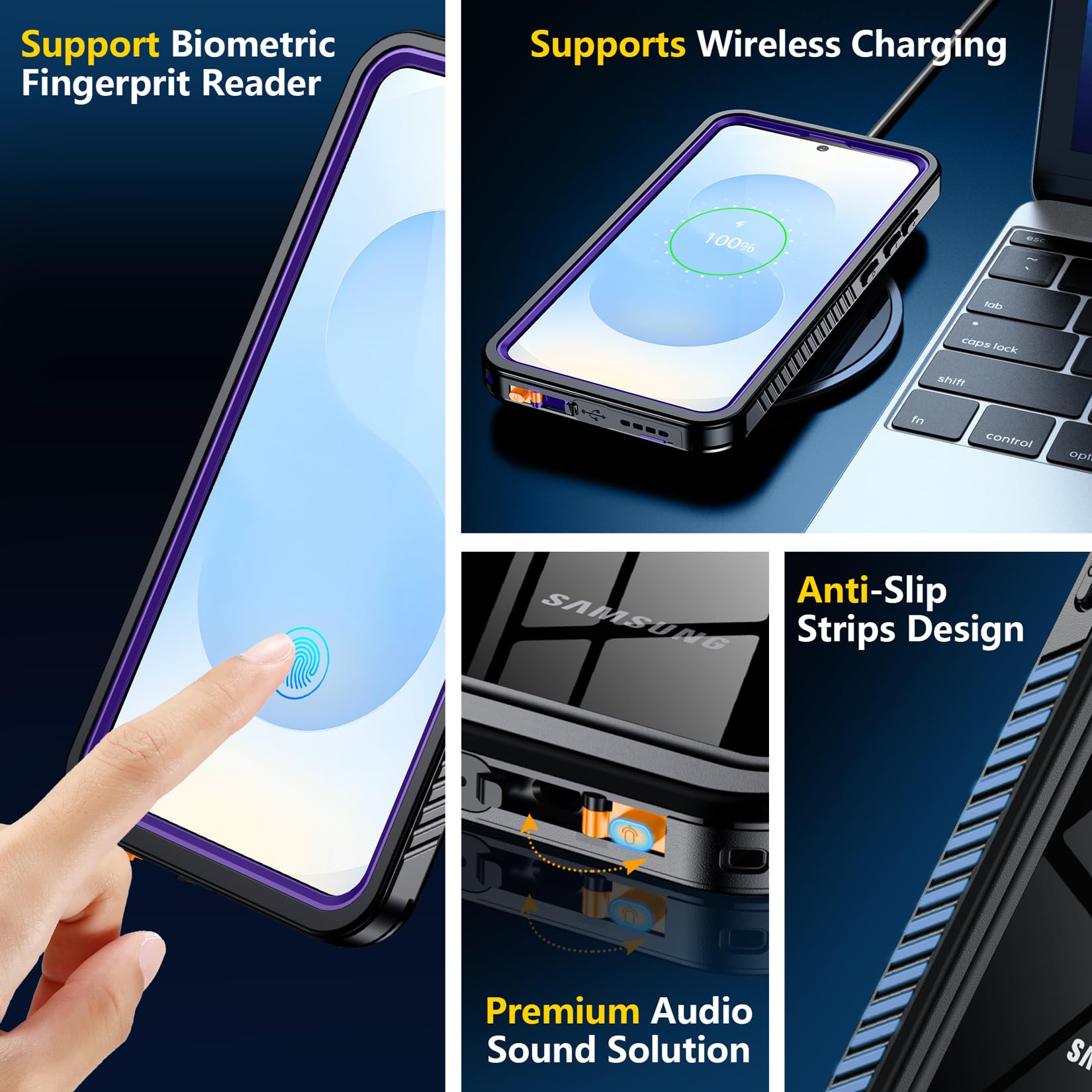 Foto 8 pulgar | Funda De Teléfono Spidercase Impermeable Para Samsung Galaxy S25 Purple - Venta Internacional.