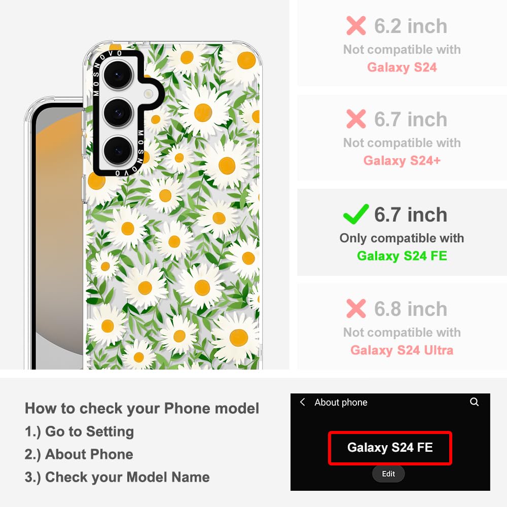 Foto 2 | Funda De Teléfono Mosnovo Para Samsung Galaxy S24 Fe Daisies Design - Venta Internacional.