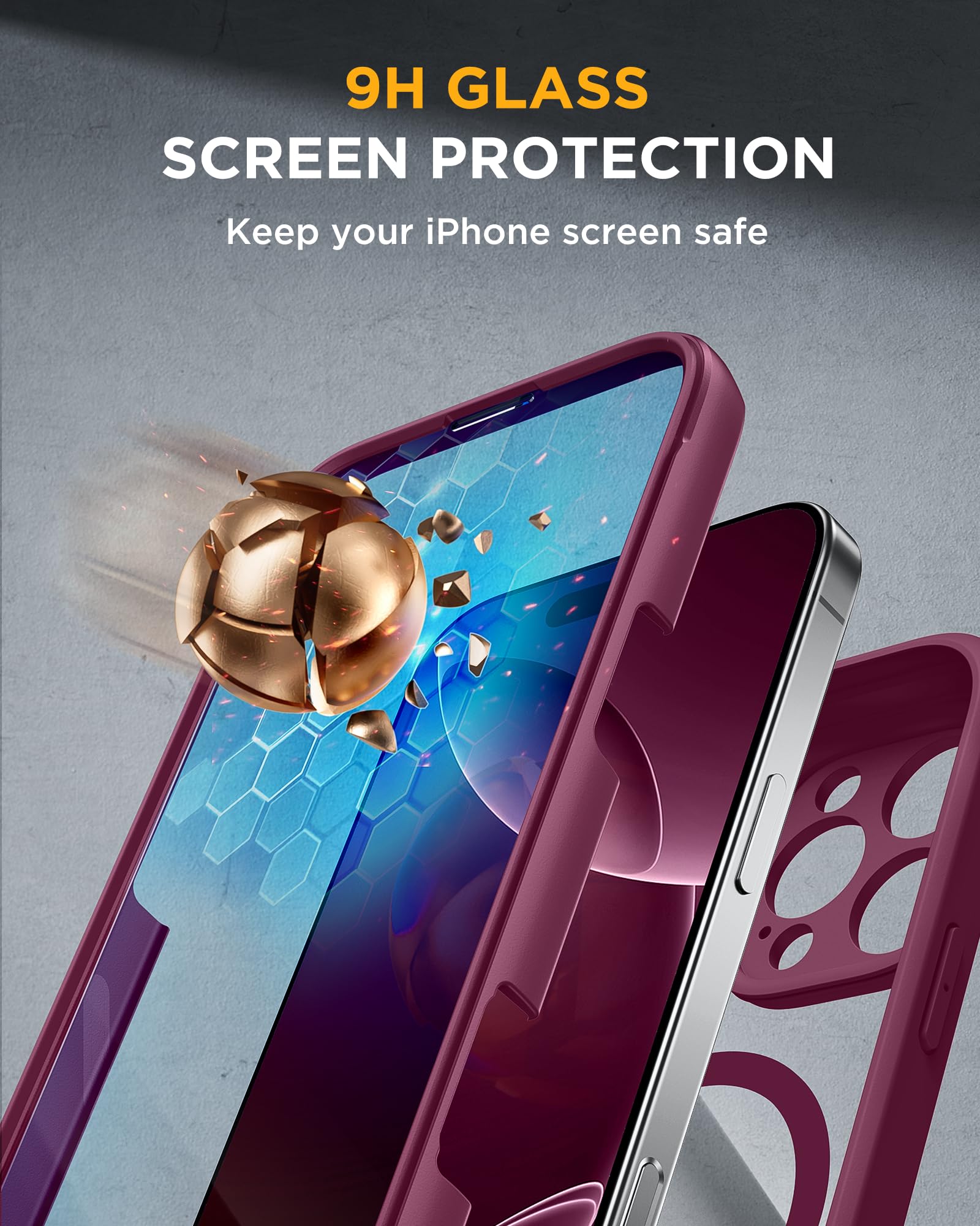 Foto 4 pulgar | Funda Magnética Miracase Para Iphone 16 Pro Con Protector De Pantalla - Venta Internacional.
