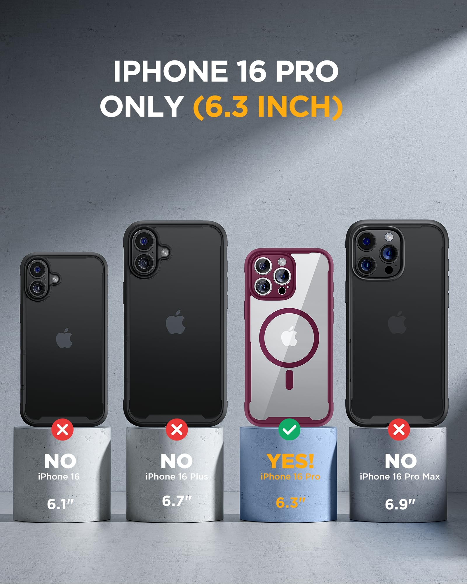 Foto 8 pulgar | Funda Magnética Miracase Para Iphone 16 Pro Con Protector De Pantalla - Venta Internacional.