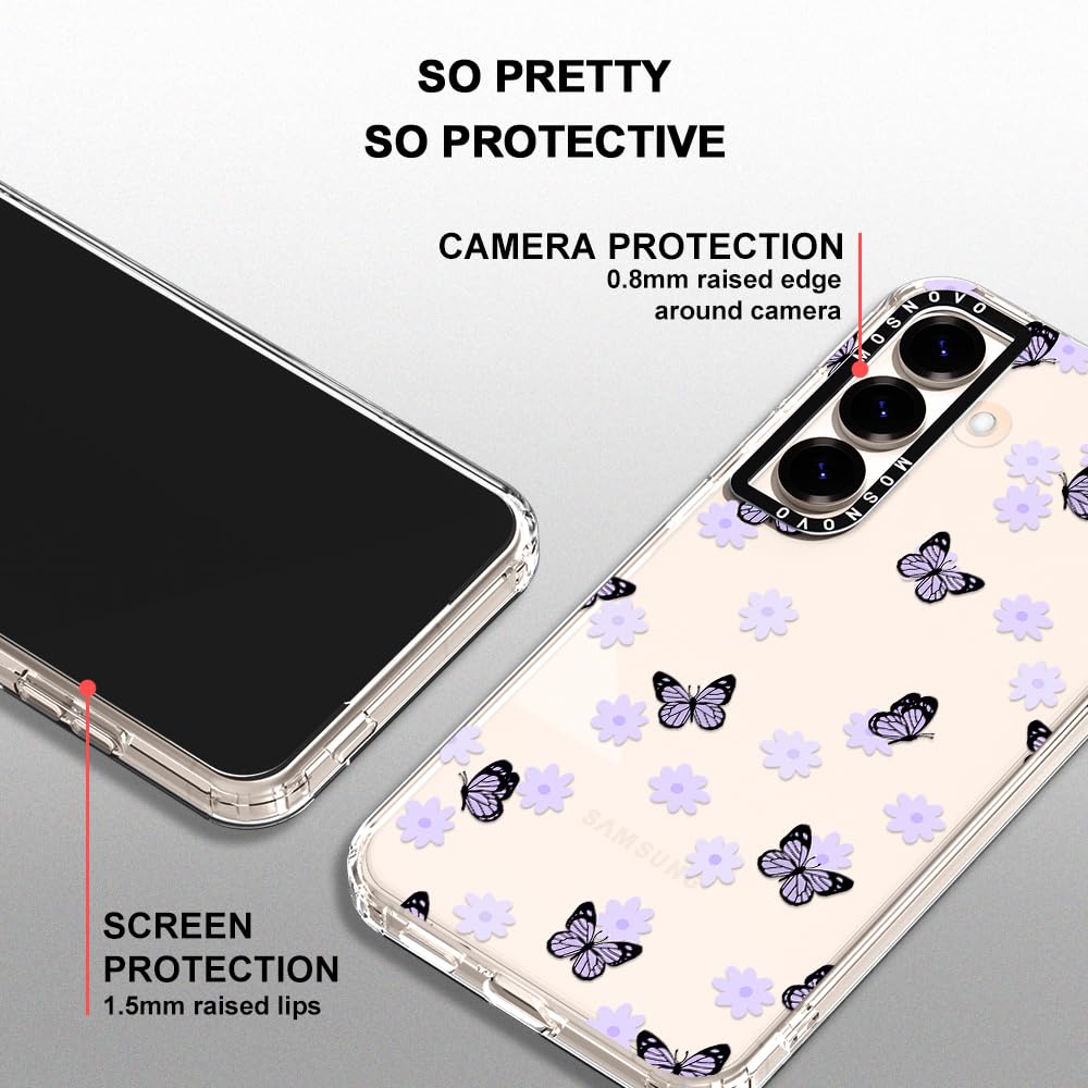 Foto 5 pulgar | Funda De Teléfono Mosnovo Para Samsung Galaxy S25 Lilac Butterfly - Venta Internacional.