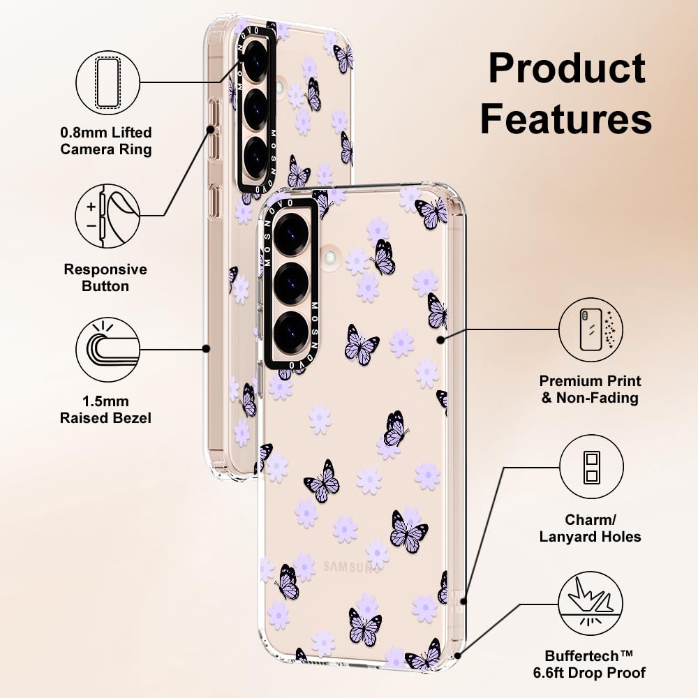 Foto 6 | Funda De Teléfono Mosnovo Para Samsung Galaxy S25 Lilac Butterfly - Venta Internacional.
