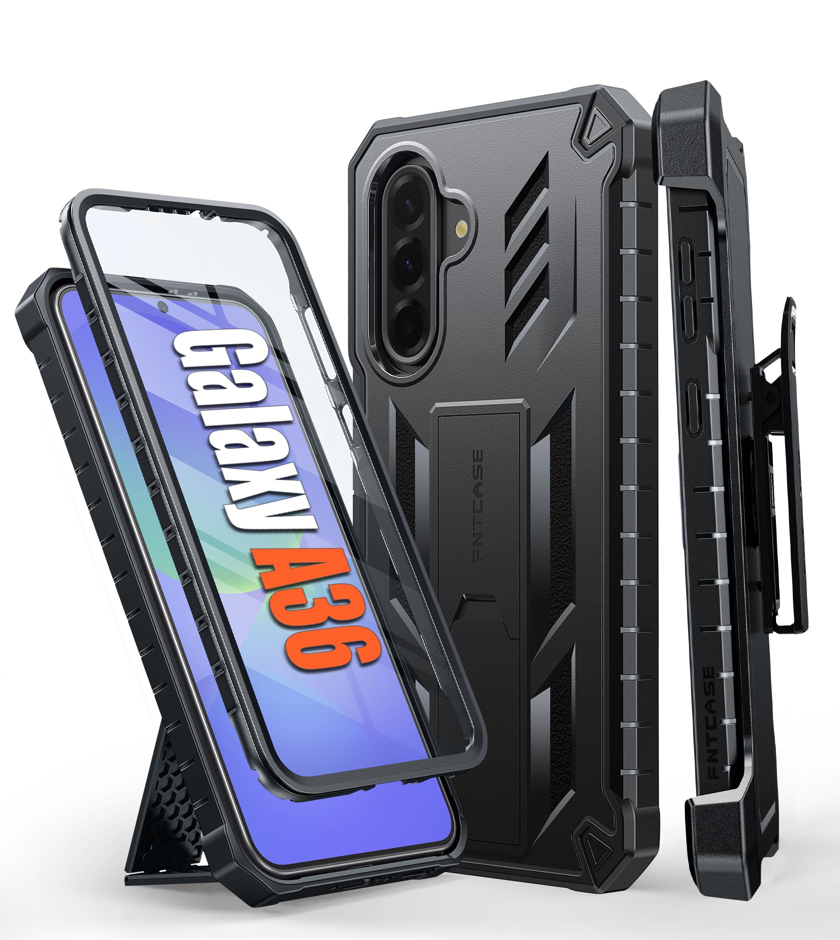 Foto 1 | Funda De Teléfono Fntcase Para Samsung Galaxy A36-5g Con Soporte Negro - Venta Internacional.