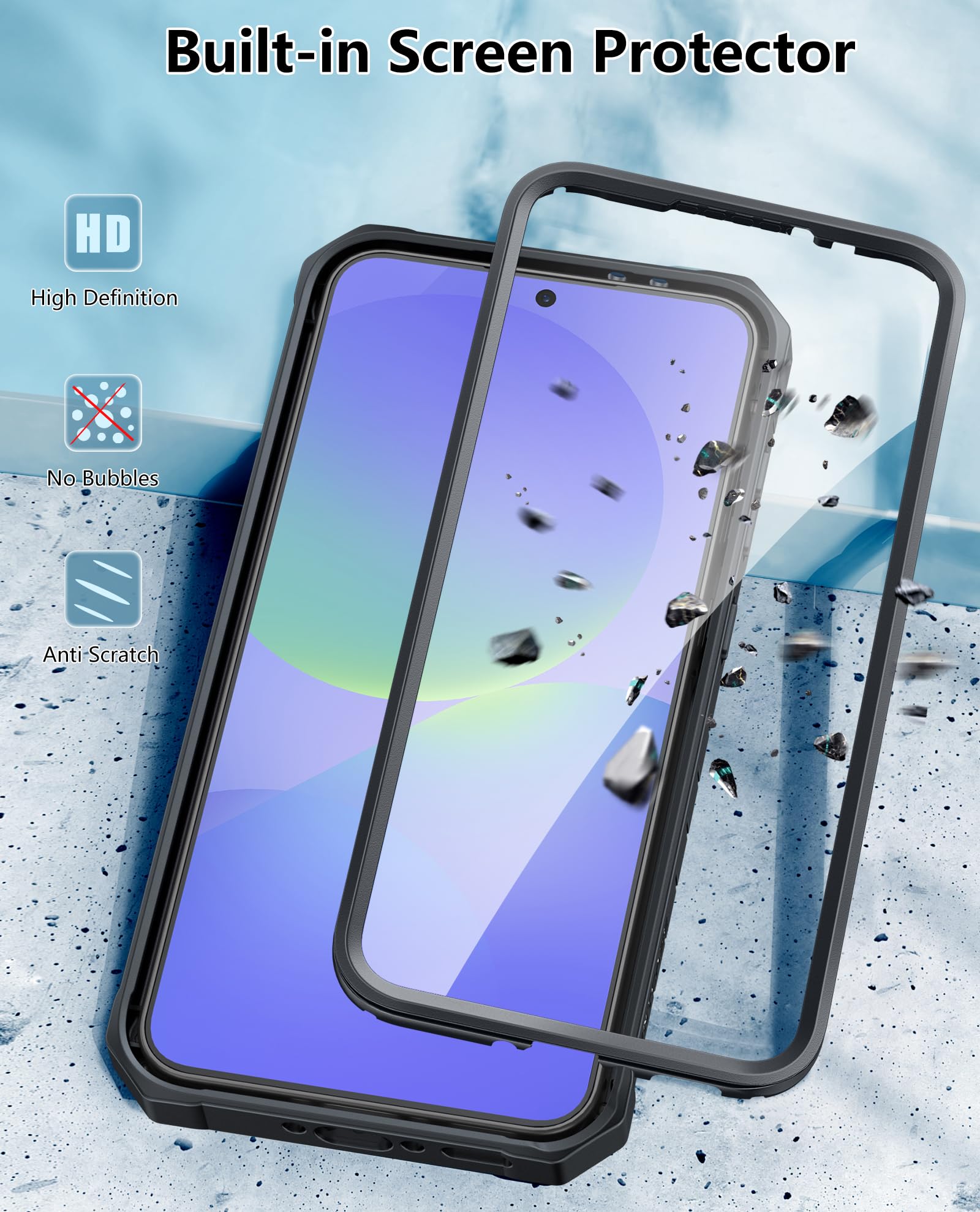 Foto 5 pulgar | Funda De Teléfono Fntcase Para Samsung Galaxy A36-5g Con Soporte Negro - Venta Internacional.