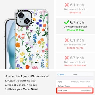 Foto 2 | Funda De Teléfono Mosnovo Para Iphone 15 Plus/iphone 14 Plus Transparente - Venta Internacional.