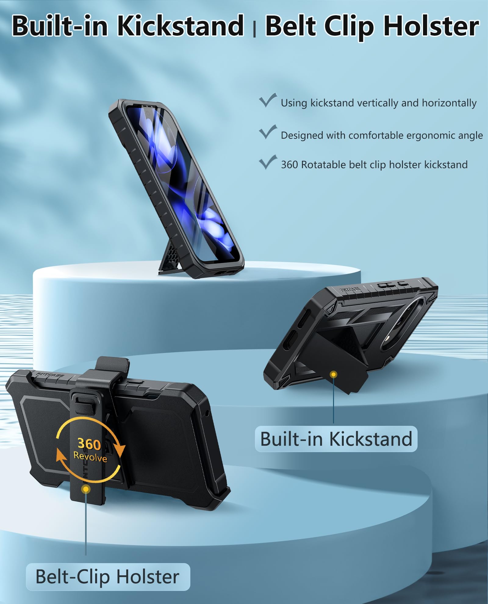 Foto 4 | Funda De Teléfono Fntcase Para Google Pixel 9a Military Grade Black - Venta Internacional.