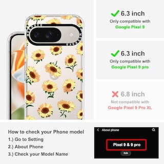 Foto 2 | Funda De Teléfono Mosnovo Para Google Pixel 9 Y Pixel 9 Pro Sunflowers - Venta Internacional.