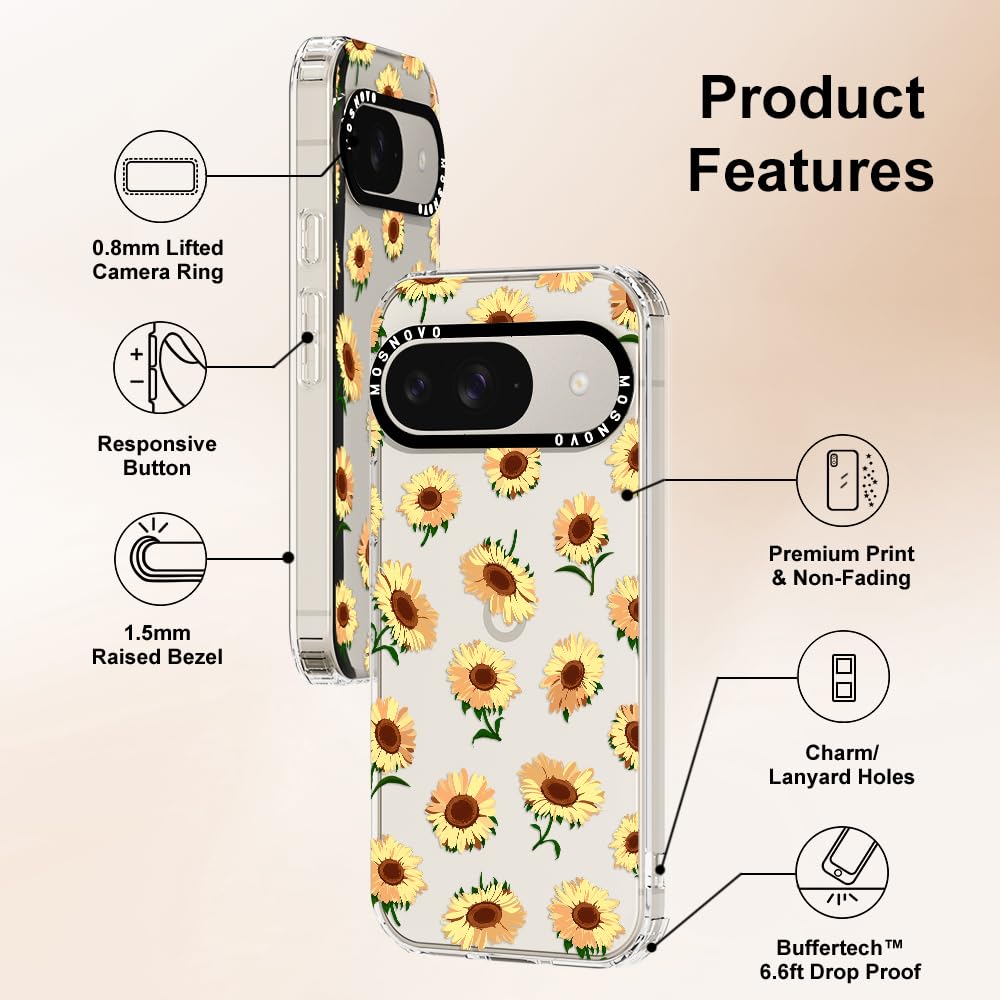 Foto 7 pulgar | Funda De Teléfono Mosnovo Para Google Pixel 9 Y Pixel 9 Pro Sunflowers - Venta Internacional.